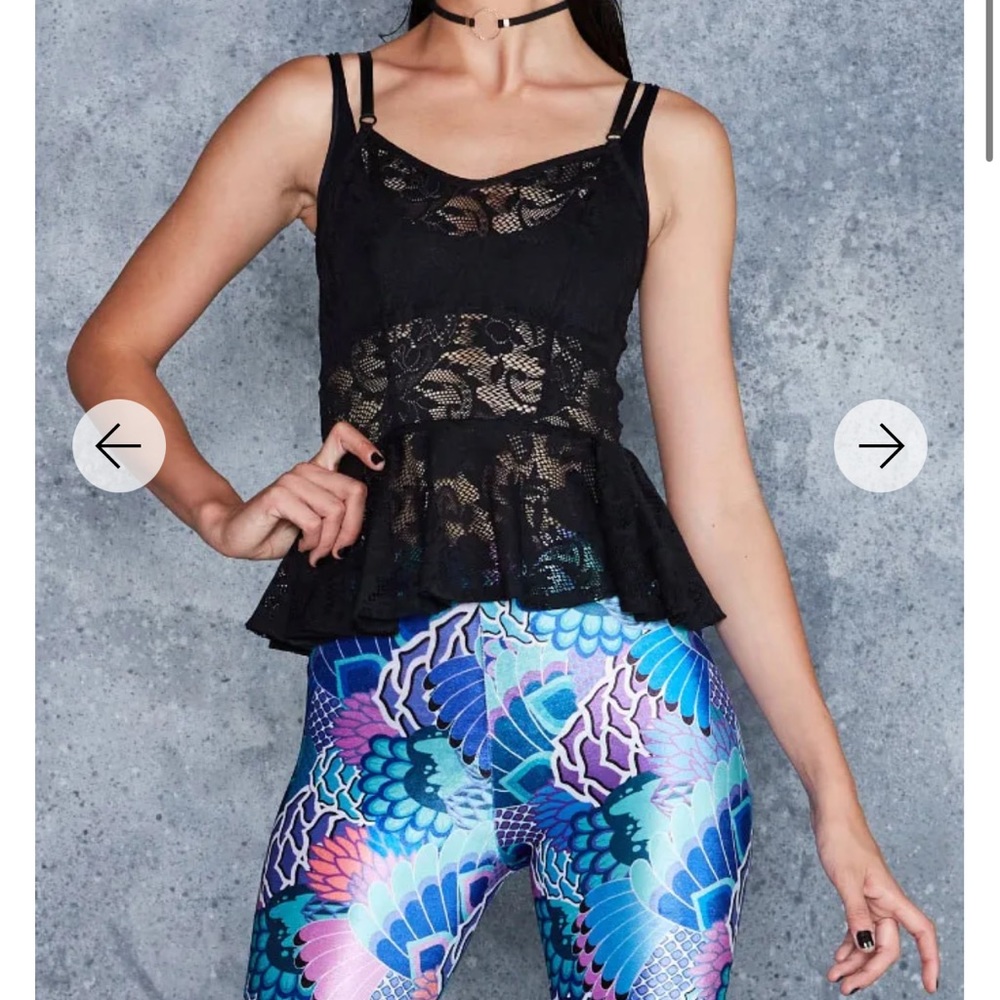 BNWOT Blackmilk Clothing Frill Seeker Black Lace Cami Size S